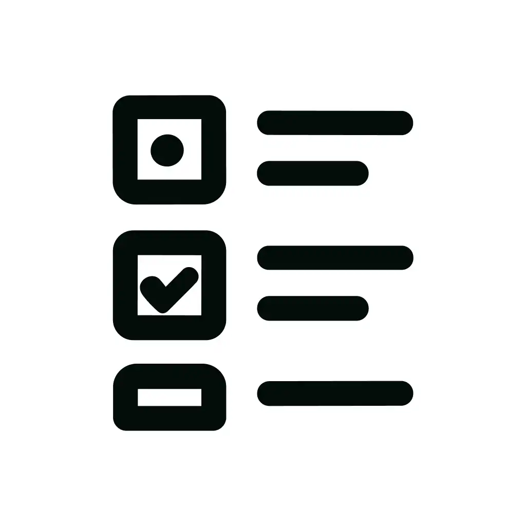 Minimalist Outline Checklist Task Management List Icon