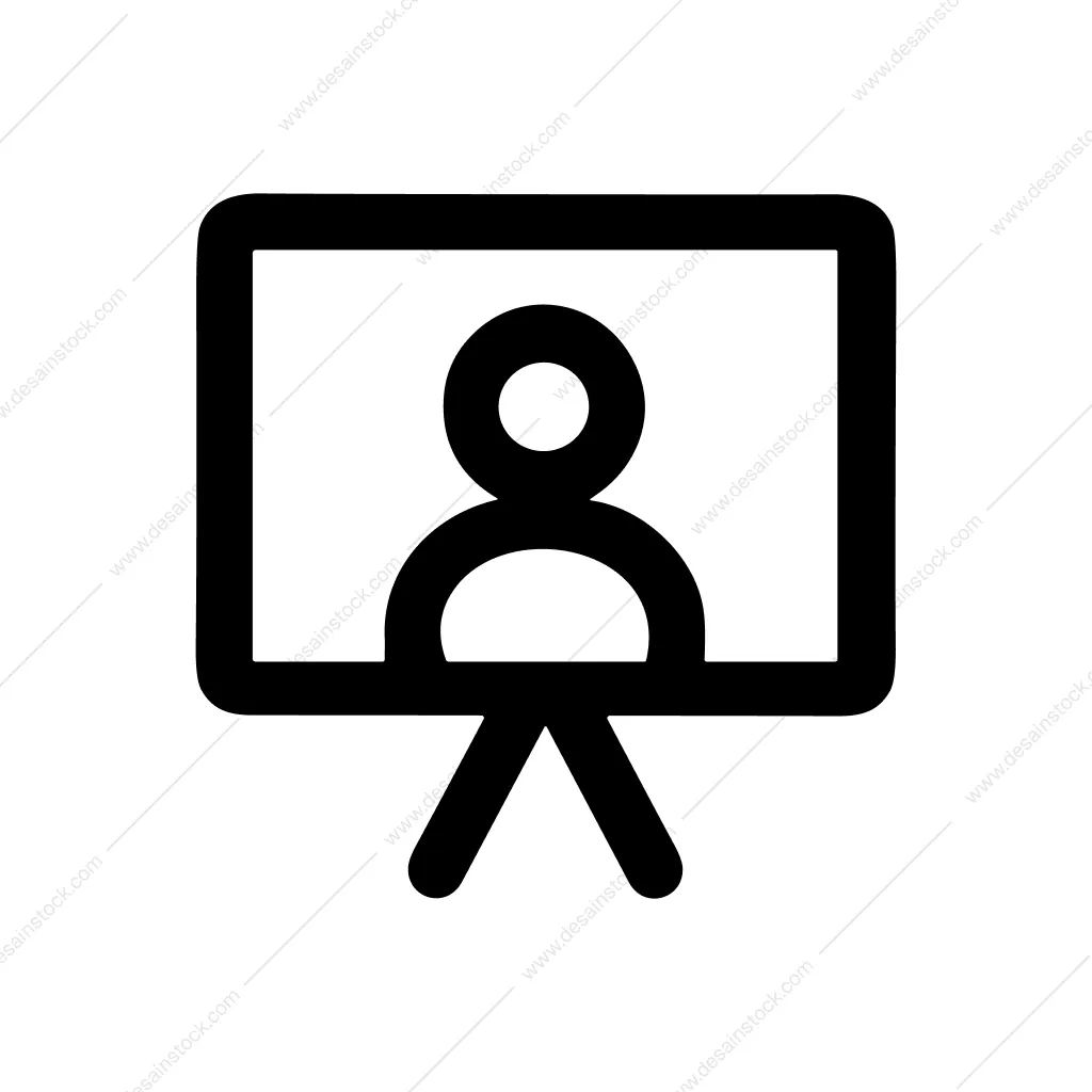 Simple Bold Presentation Board Human Figure Display Icon