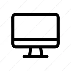 Minimalist Line Style Monitor Display Device Icon