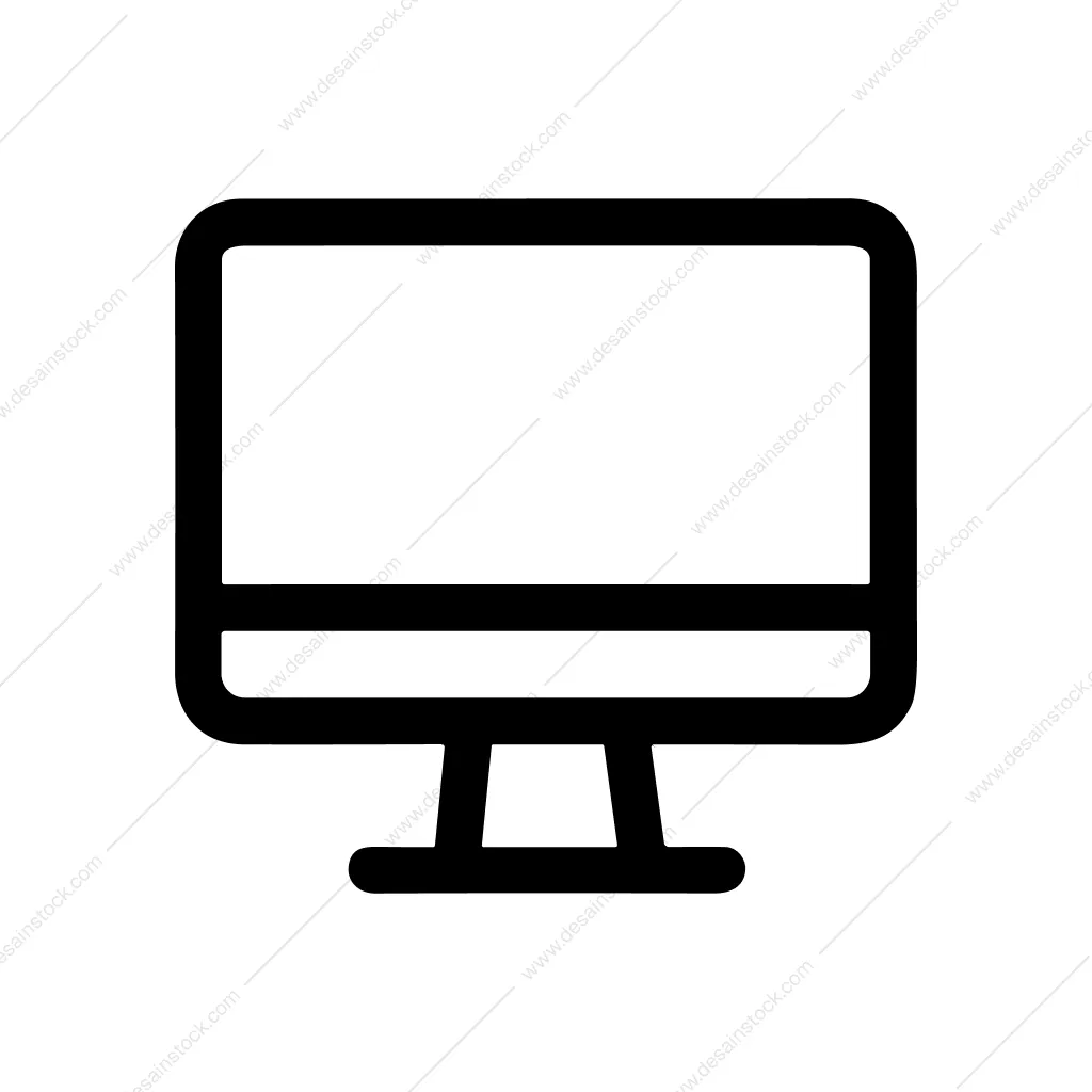 Minimalist Line Style Monitor Display Device Icon