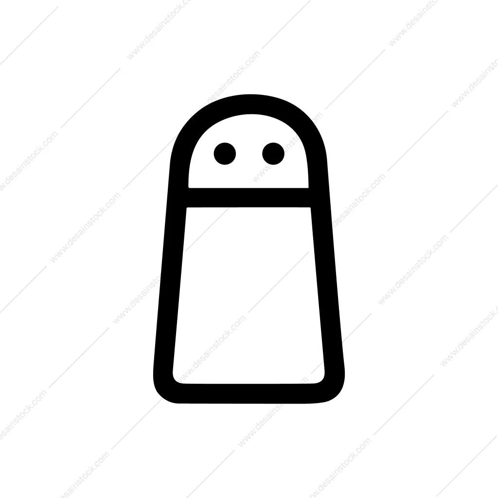 Minimalist Outline Salt Shaker Container Kitchenware Icon