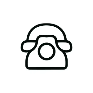 Simple Line Art Telephone Communication Device Icon