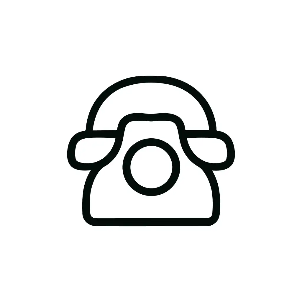 Simple Line Art Telephone Communication Device Icon