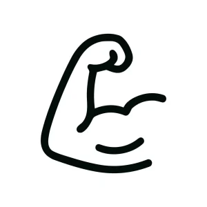 Simple Handdrawn Arm Muscle Strength Bodybuilding Sign Icon
