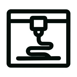 Outline Simple 3D Printer Machine Technology Manufacturing Icon