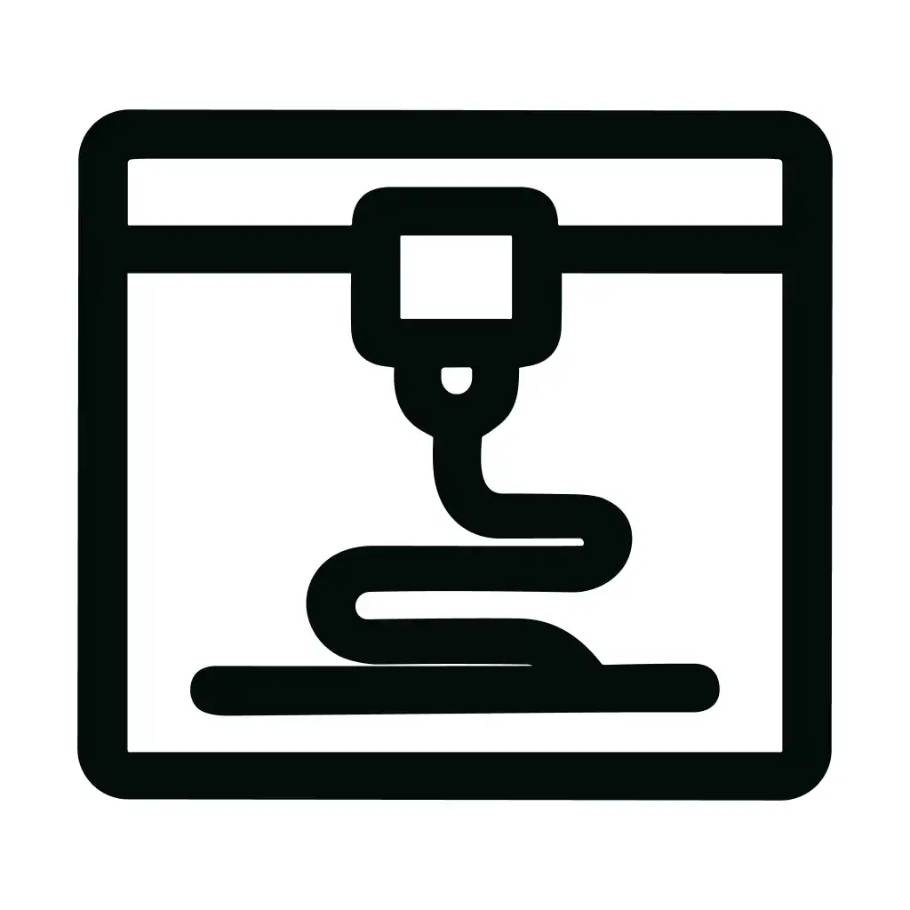 Outline Simple 3D Printer Machine Technology Manufacturing Icon
