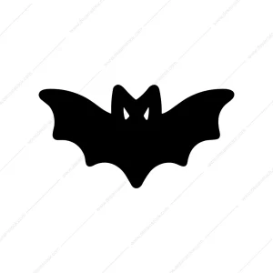 Silhouette Flying Bat Animal Simple Icon Graphic