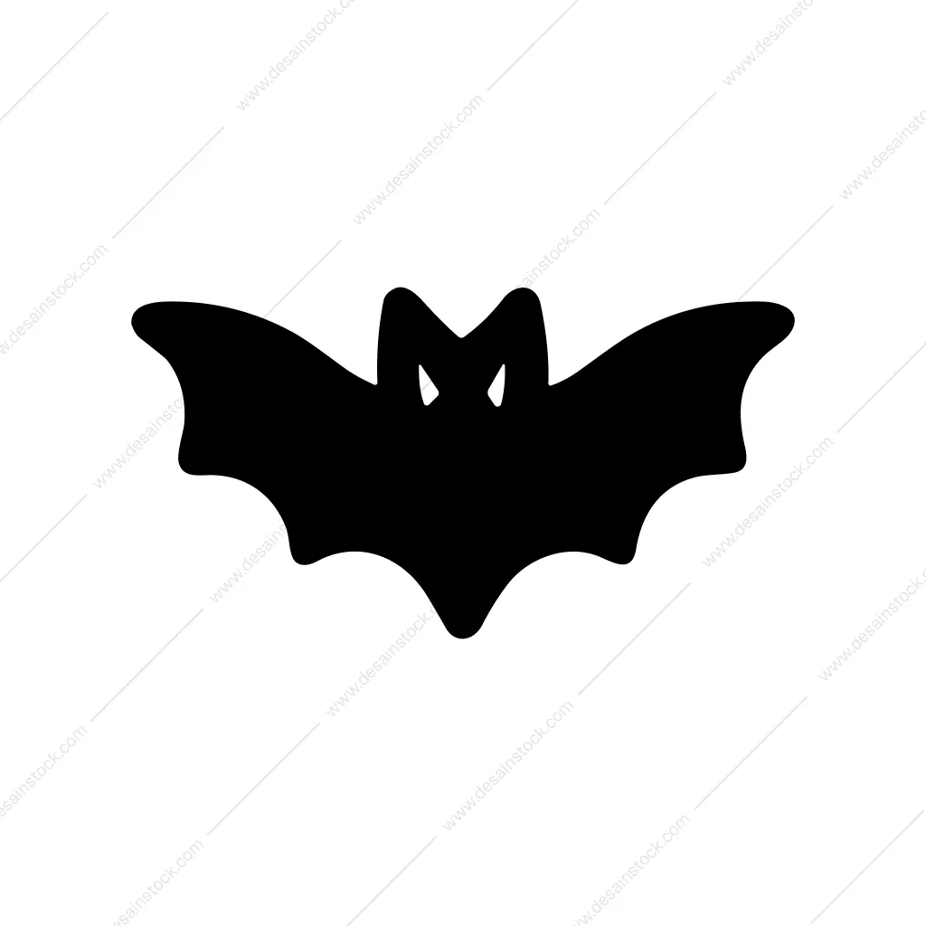 Silhouette Flying Bat Animal Simple Icon Graphic