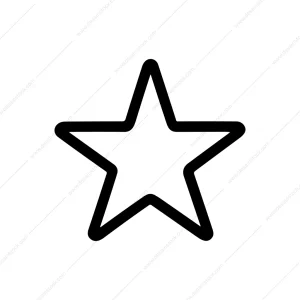 Simple Outline Black Star Shape Sign Icon