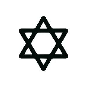 Simple Lineart Star of David Religious Icon Symbol