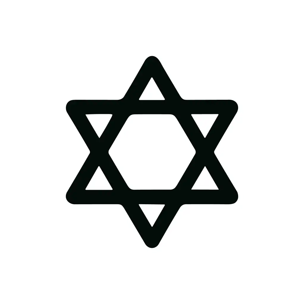 Simple Lineart Star of David Religious Icon Symbol