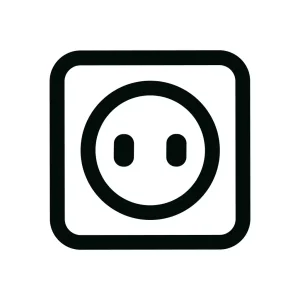 Simple Outline Electric Socket Sign Shape Icon