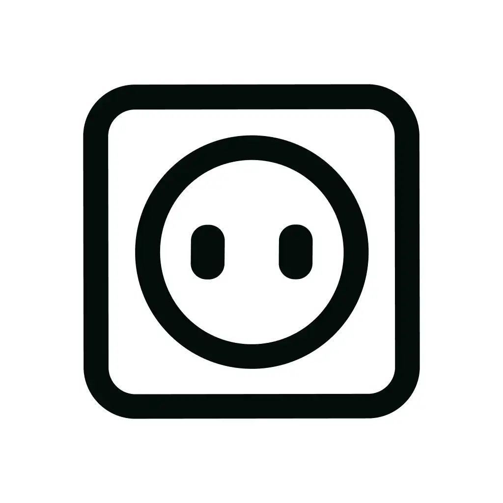 Simple Outline Electric Socket Sign Shape Icon
