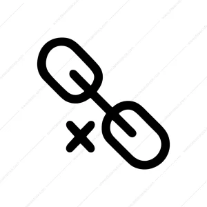 Outline Broken Chain Link Simple Minimalist Icon