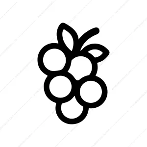 Simple Outline Bunch of Grape Fruit Food Icon