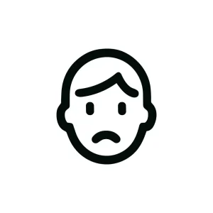 Outline Minimalist Sad Face Expression Facial Icon