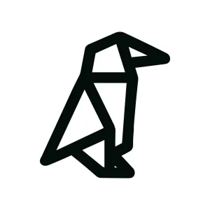 Minimalist Geometric Penguin Outline Simple Shape Illustration