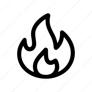 Outline Handdrawn Flame Spark Fire Graphic Element