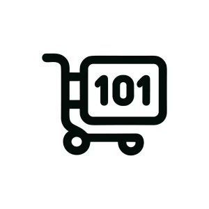 Line Drawing Store 101 Shopping Cart Minimalist Symbol Icon