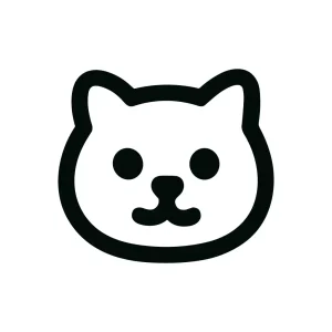 Simple Line Art Kitten Face Shape Design Icon Graphic Element