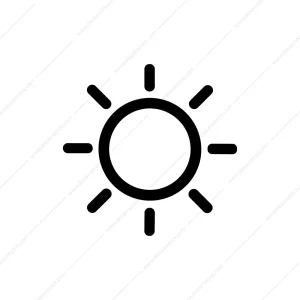 Minimalist Outline Sunlight Radiance Weather Simple Line Icon
