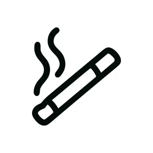 Simple Line Smoldering Cigarette Outline Icon Symbol Sign