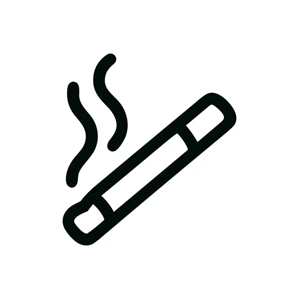 Simple Line Smoldering Cigarette Outline Icon Symbol Sign