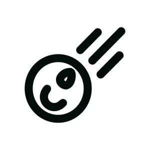 Simple Outline Falling Comet Shape Space Object Icon Design