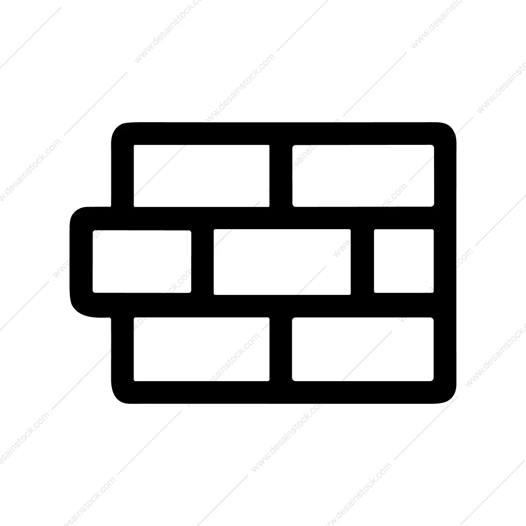 Outline Rounded Brick Wall Construction Element Shape Icon