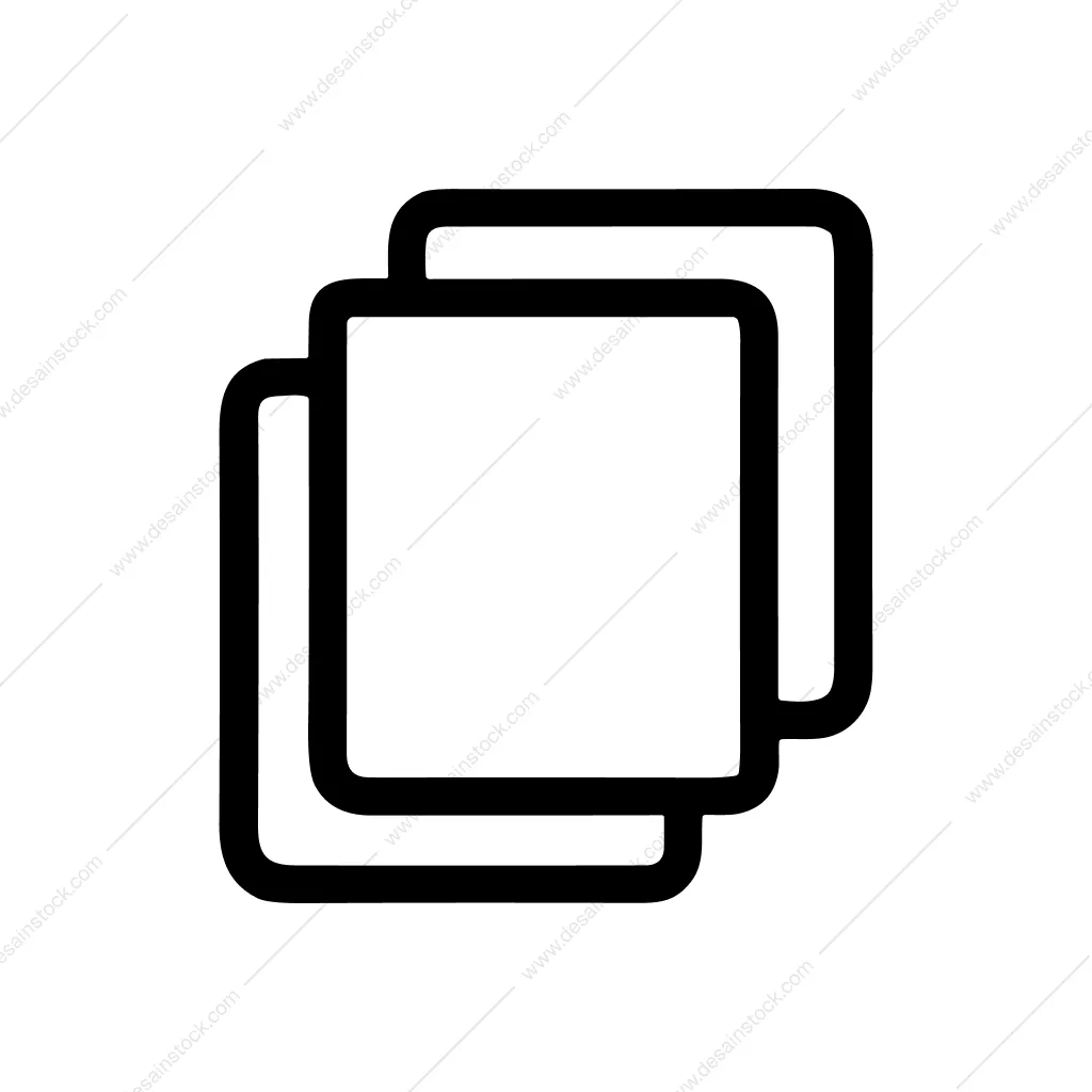 Simple Outline Overlap Document Layers Shape Icon