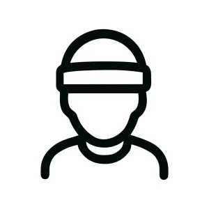 Minimalist Outline Avatar Person with Headband User Icon Shape