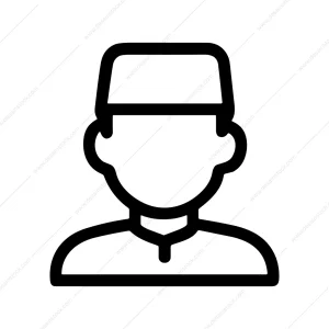 Minimalist Outline Person with Religious Hat Shape Icon