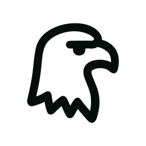 Simple Line Black Eagle Head Profile Icon