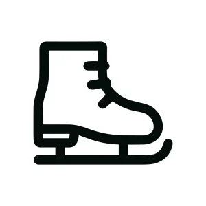Outline Simple Ice Skate Outline Style Black and White Icon