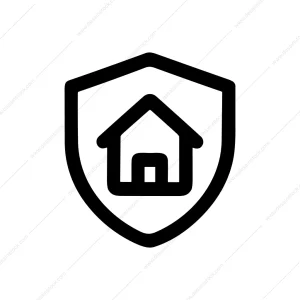 Line Home Inside Shield Icon Security Protection