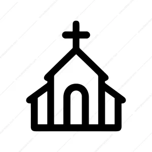 Outline Simple Church Building Religion Minimalist Icon