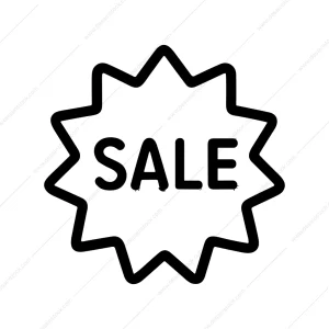 Outline Simple Burst Sale Sign Shape Illustration