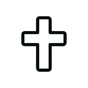 Simple Outline Rounded Cross Shape Graphic Element Illustration