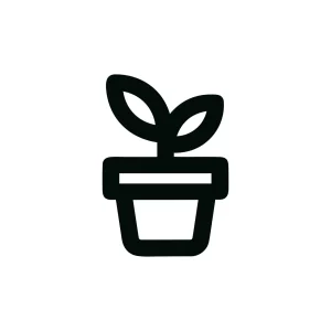 Simple Line Icon Plant in Pot Minimalist Garden Symbol