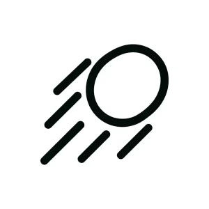 Simple Line Art Flying Ball Sport Icon