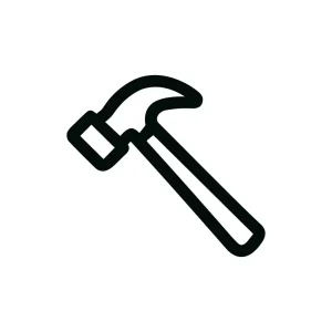 Outline Simple Hammer Tool Construction Building Sign Icon