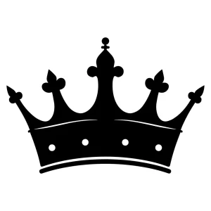 Simple Black Silhouette Crown Royal Symbol Icon