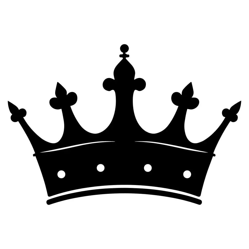 Simple Black Silhouette Crown Royal Symbol Icon