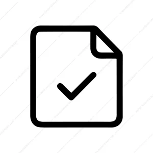 Minimalist Outline Document Checkmark Sign Graphic Element