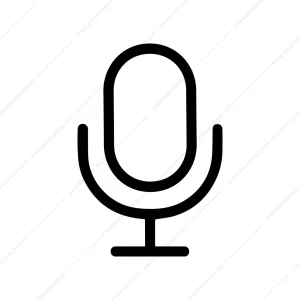 Simple Line Microphone Podcast Recording Studio Element Icon