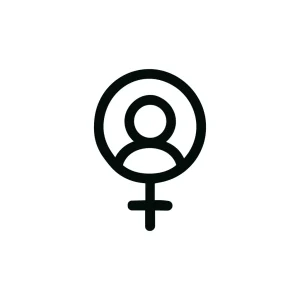 Simple Line Art Female Gender Symbol Icon Graphic