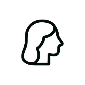 Minimalist Outline Female Profile Head Icon Graphic