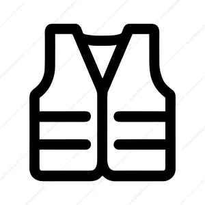 Line Safety Vest Outline Industrial Protective Clothing Icon