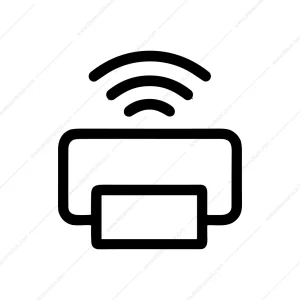 Outline Simple Printer Wireless Connection Symbol Icon