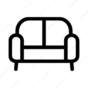 Simple Line Drawing Couch Sofa Furniture Icon